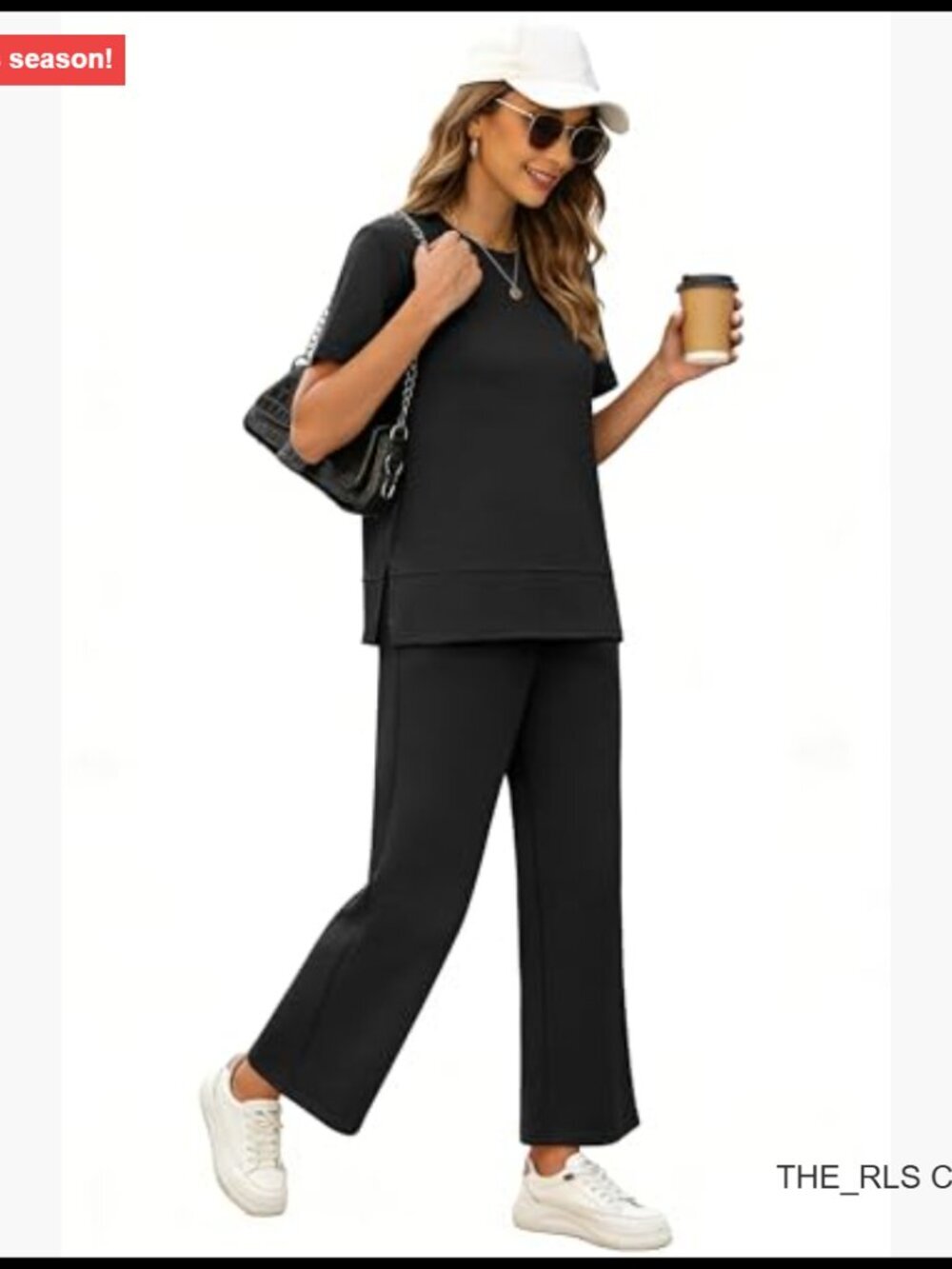 Side Slit Lounge Set with Wide Leg Tracksuit, 2 Piece Cozy Loungewear - Picture 3 of 7
